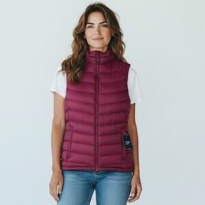 NWT Port Authority Plum Color Puff Vest, Small
